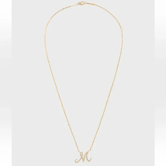 💎NWT LANA MALIBU INITIAL NECKLACE “M” 14 K GOLD & DIAMOND - Picture 4 of 17